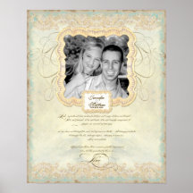 Wedding Photograph Love Chapter Baroque Elegant Posters