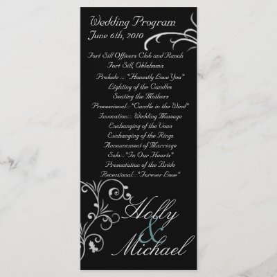 weddingprogramblackwhitefancyclassysimple wording and layout credited 