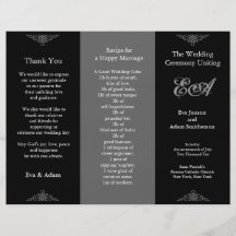 Wedding Program Folder Classic Dark Grey Full Color Flyer