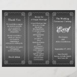 Wedding Program Folder Classic Silver Grey Flyer Design