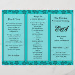 Wedding Program Folder Floral Teal Flyers