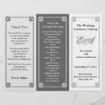 Wedding Program Folder Grey Tint Flyer