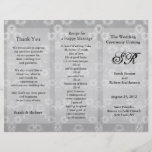 Wedding Program Grey Floral Flyer