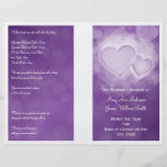 Wedding Program Modern Hearts Purple Flyers