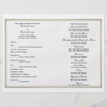 Wedding program template (three) personalized flyer