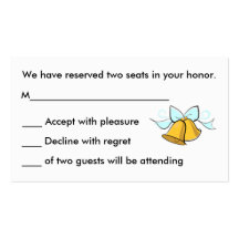 Wedding R.S.V.P. Cards Business Card Template