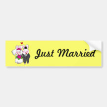 Wedding rabbits bumper stickers