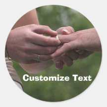 Wedding Ring Round Stickers