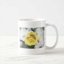 wedding rings and flowers mugs