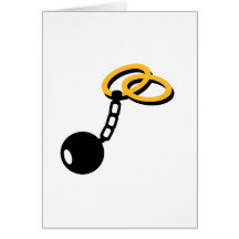 Wedding Rings bonds shackle Greeting Cards