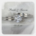 Wedding Rings Envelope Seals Sticker