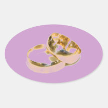 wedding rings oval stickers
