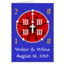 Wedding Rosary Monogram Greeting Card