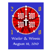 Wedding Rosary Monogram Post Card