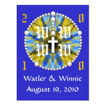 Wedding Rosary Monogram Post Cards