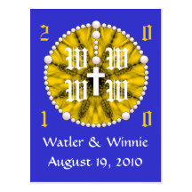 Wedding Rosary Monogram Postcard