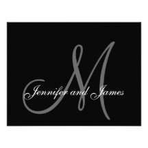 Wedding RSVP Card with Monogram and Names Personalized Invite