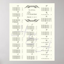 Wedding Special Event Guest Seating Chart Poster