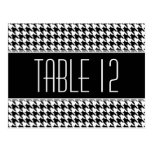 Wedding Table Number Sign HOUNDSTOOTH Post Card