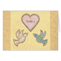 Wedding table place card Faith Hope Love quilt art