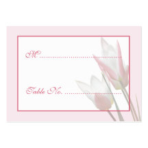 Wedding table place name and number cards business cards