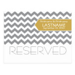 Wedding Table RESERVED Sign Modern Chevron Postcard