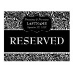 Wedding Table RESERVED Sign Modern Pattern Postcard