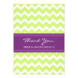 Wedding Thank You Cards Plum Lime Chevron Custom Invite