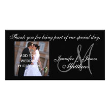 Wedding Thank You Monogram and Message Personalized Photo Card