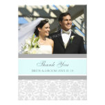Wedding Thank You Photo Cards Grey Damask Personalised Announcements