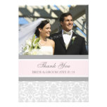 Wedding Thank You Photo Cards Grey Damask Personalised Announcement