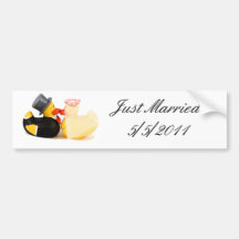 weddingducks - Just Married sticker Bumper Stickers