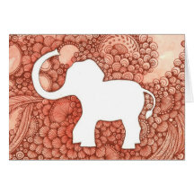 Wee Elephant - original art note card