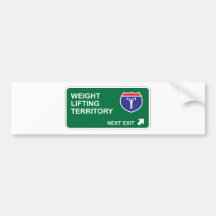 Weight Lifting Next Exit Bumper Sticker