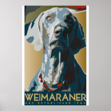 Weimaraner Art Dec Poster