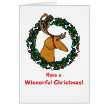 Weindeer Dachshund Christmas Card