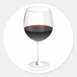 Weinglas glass wine runder aufkleber