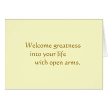Welcome Greatness Card