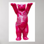 Welcome to Berlin Teddy Bear, White Back Posters