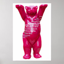Welcome to Berlin Teddy Bear, White Back Posters