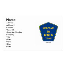 Welcome To Genius County (County Sign) Business Card