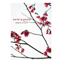Welcoming Spring/Oriental Zen Sakura 5x7 Personalized Announcement