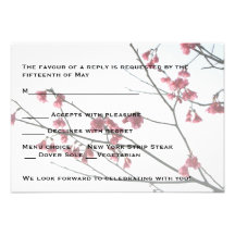 Welcoming Spring | Oriental Zen Sakura RSVP Personalised Invitations