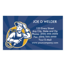 welder welding  worker business card