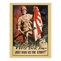 We'll lick 'em American World War 2 propaganda Post Card
