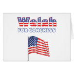 Welsh for Congress Patriotic American Flag Card