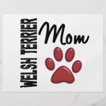 Welsh Terrier Mum Paw Print 2 Personalized Flyer