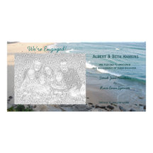 We're Engaged Beach Photo Cards