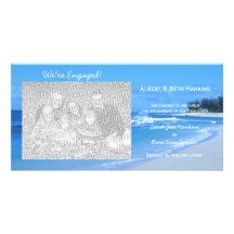 We're Engaged Blue Ocean Photo Cards