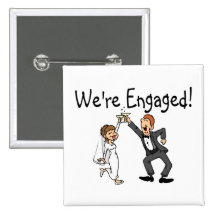 We're Engaged Buttons